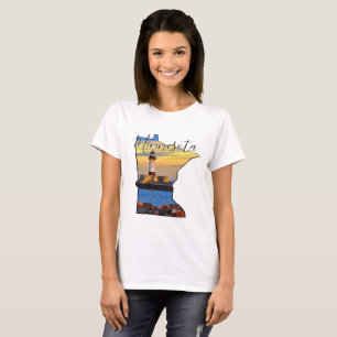 Camiseta Mapa de Minnesota con faro