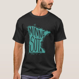 Camiseta Mapa de Minnesota Esquema de USA America