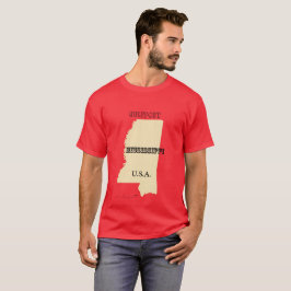 Camiseta - Mapa de Mississippi con la ciudad