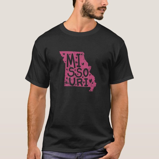Camiseta Mapa de Missouri Esquema de Estados Unidos (Anverso)