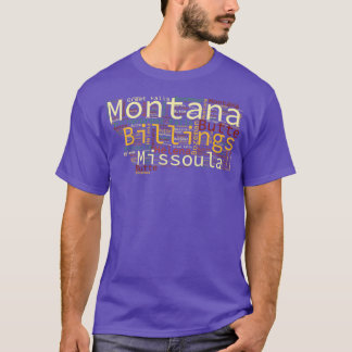 Camiseta Mapa de Montana y ciudades