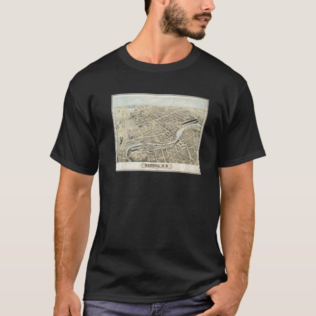Camiseta Mapa de Nashua NH 1875 (Anverso)