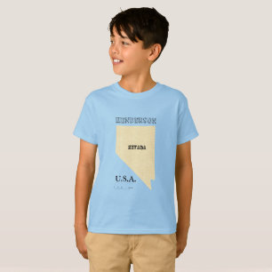 Camiseta - Mapa de Nevada con ciudad