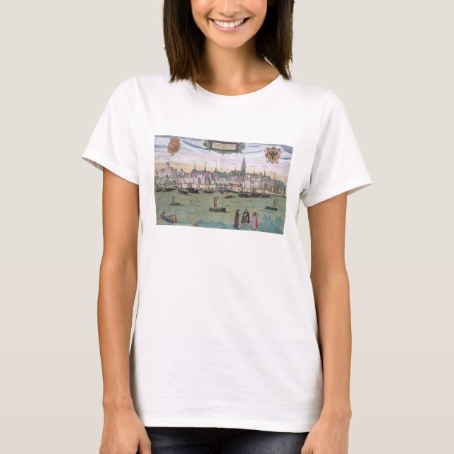 Camiseta Mapa de Nijmegen, de 'Civitates Orbis Terrarum' b (Anverso)