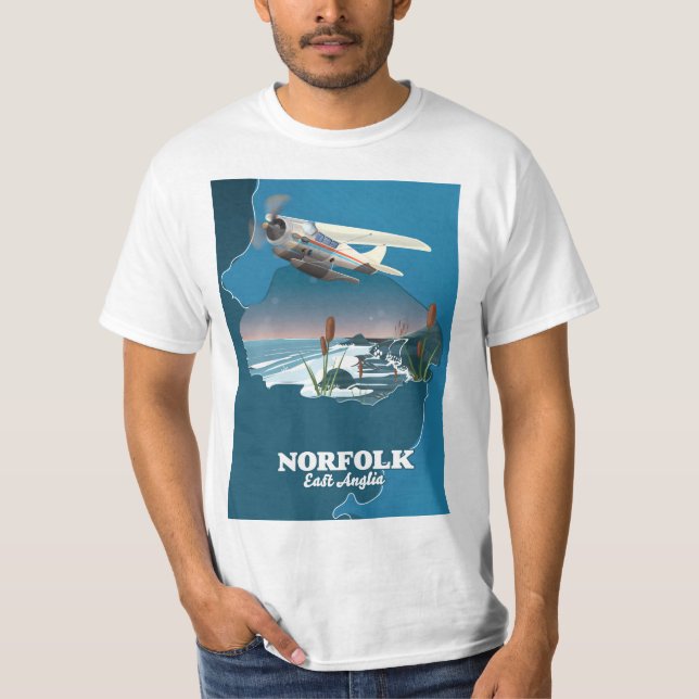 Camiseta Mapa de Norfolk East Anglia (Anverso)