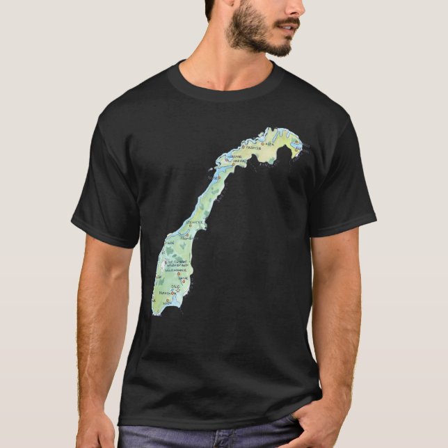 Camiseta Mapa de Noruega (Anverso)