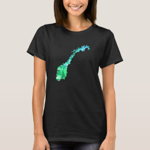 Camiseta Mapa de Noruega en Escándalo Geométrico Estilo Pol