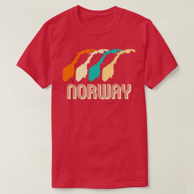 Camiseta Mapa de Noruega retro2 (Diseño del anverso)