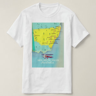 Camiseta Mapa de Nueva Gales del Sur de Australia