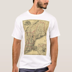 Camiseta Mapa de Nueva Inglaterra y de los alrededores