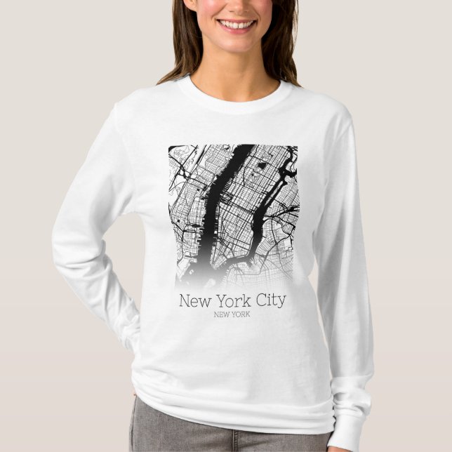 Camiseta Mapa de Nueva York (Anverso)