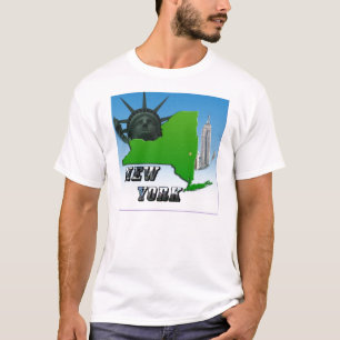 Camiseta Mapa de Nueva York, estatua de la libertad, monume