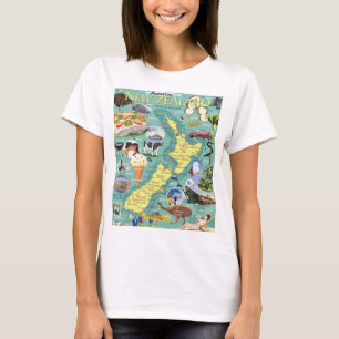 Camiseta Mapa de Nueva Zelanda