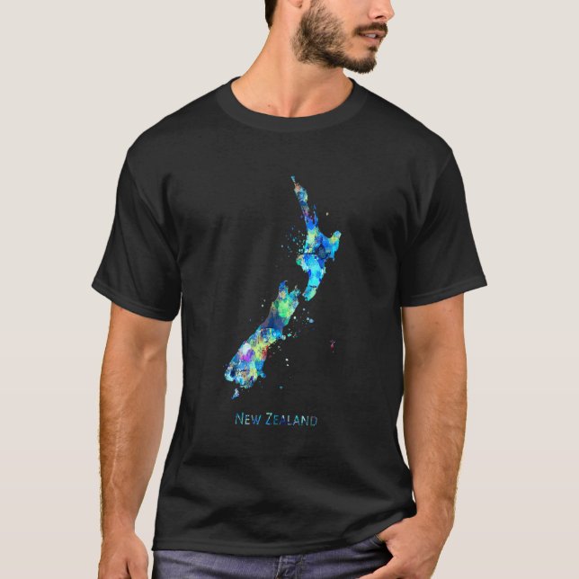 Camiseta Mapa de Nueva Zelanda (Anverso)