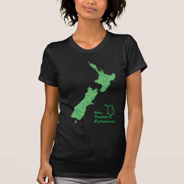 Camiseta Mapa de Nueva Zelanda (Anverso)