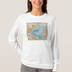 Camiseta Mapa de Océano Atlántico del norte