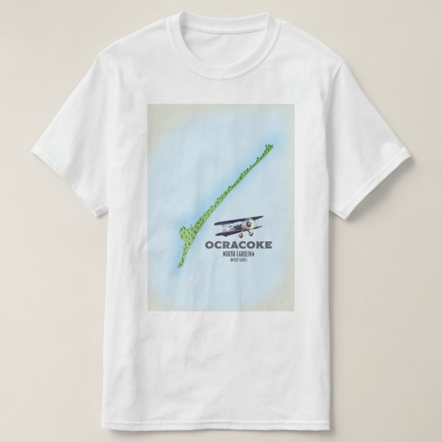 Camiseta Mapa de Ocracoke Carolina del Norte EE. UU. (Diseño del anverso)