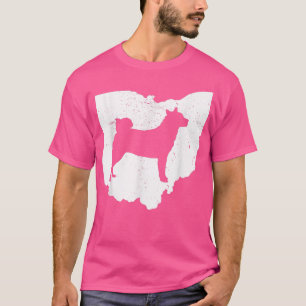 Camiseta Mapa de ohio, amante del mascota de perros Akita 