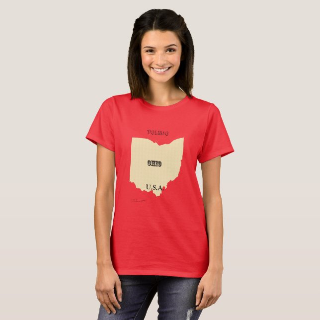 Camiseta - Mapa de Ohio con ciudad (Anverso completo)