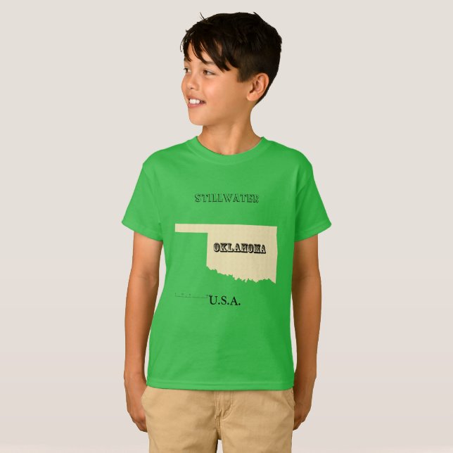 Camiseta - Mapa de Oklahoma con ciudad (Anverso completo)