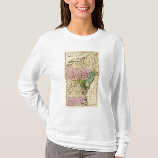 Camiseta Mapa de Olney de los estados del centro (Anverso)