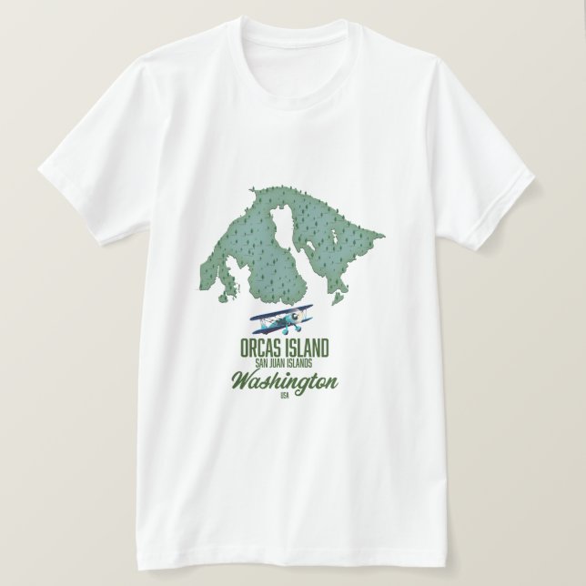 Camiseta Mapa de Orcas Island, Washington, EE. UU. (Anverso del diseño)