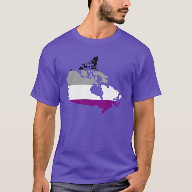 Camiseta Mapa de orgullo de asexualidad canadiense T-Shirt (Anverso)
