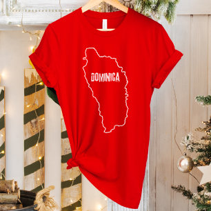 Camiseta Mapa de país Dominica Línea de frontera dominicana
