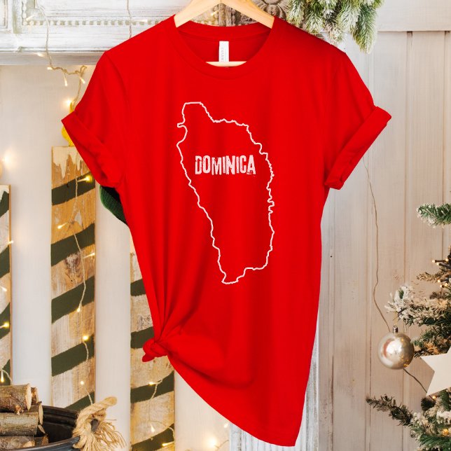 Camiseta Mapa de país Dominica Línea de frontera dominicana (Subido por el creador)