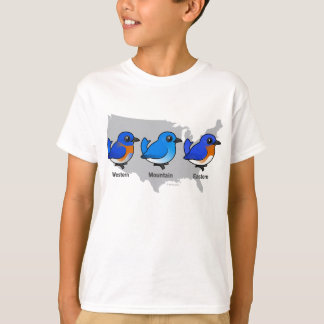 Camiseta Mapa de pájaro azul