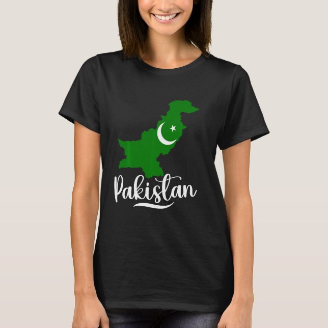 Camiseta Mapa de Pakistán Patriótico Viñeta Paquistaní F (Anverso)