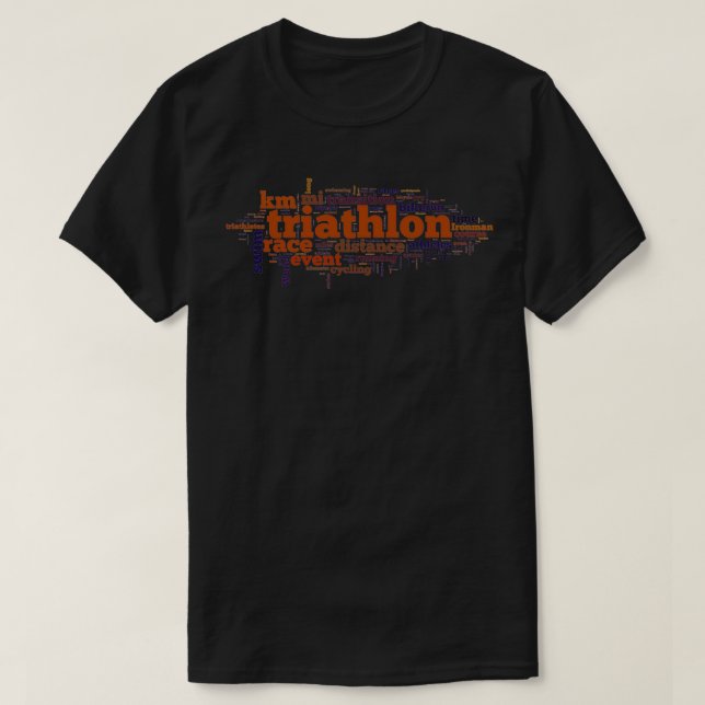 Camiseta Mapa de palabras de triatlón (Diseño del anverso)