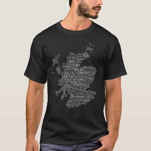 Camiseta Mapa de palabras en jerga escocesa T-Shirt (Anverso)
