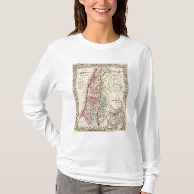 Camiseta Mapa de Palestina, Jerusalén de Mitchell (Anverso)