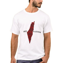 Mapa de Palestina Libre con bordado impreso