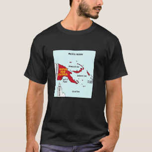 Camiseta Mapa de Papúa Nueva Guinea con colores de bandera.