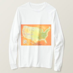 Camiseta mapa de parques nacionales de estados unidos de am