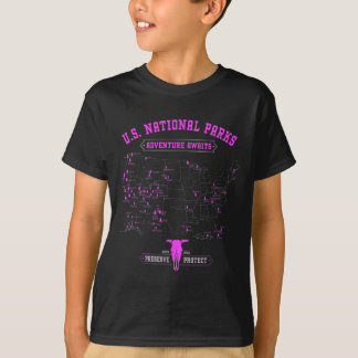 Camiseta Mapa de Parques Nacionales de Mujeres - Camping de