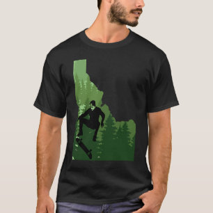 Camiseta Mapa de patineta Idaho Skateboarding Kickflip Skat