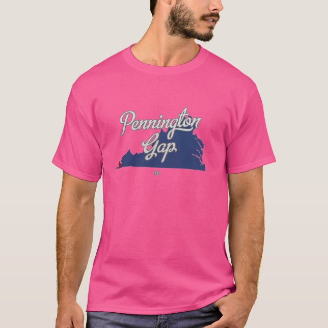 Camiseta Mapa de Pennington Gap Virginia VA (Anverso)