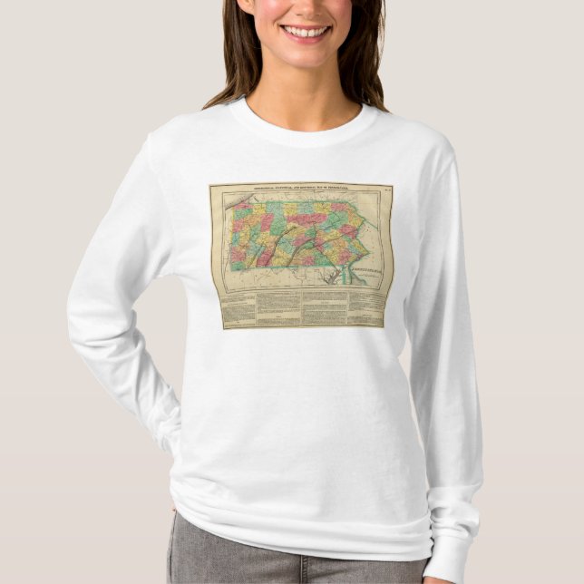 Camiseta Mapa de Pennsylvania (Anverso)
