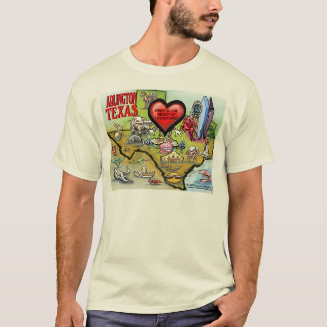 Camiseta Mapa de Personalizados de Arlington Texas (Anverso)