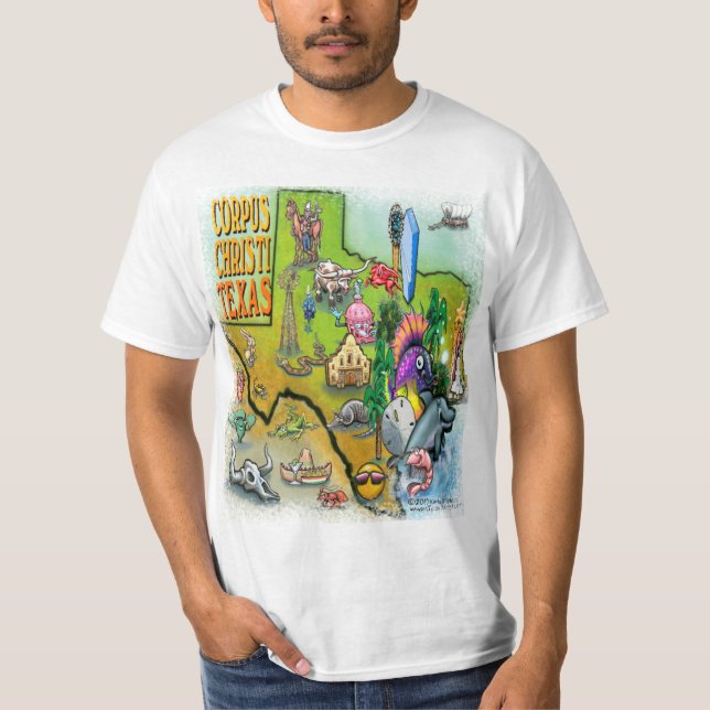 Camiseta Mapa de Personalizados de Corpus Christi Tx (Anverso)