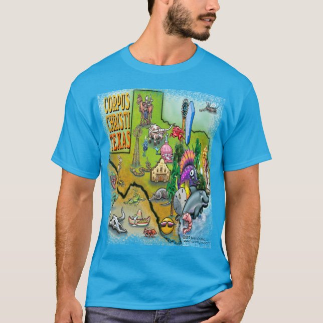 Camiseta Mapa de Personalizados de Corpus Christi Tx (Anverso)