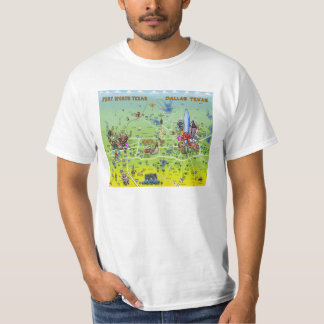 Camiseta Mapa de Personalizados de Dallas Fort Worth