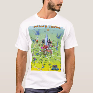 Camiseta Mapa de Personalizados de Dallas Texas