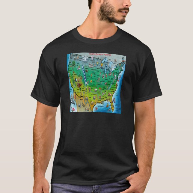 Camiseta Mapa de Personalizados de EE.UU. (Anverso)