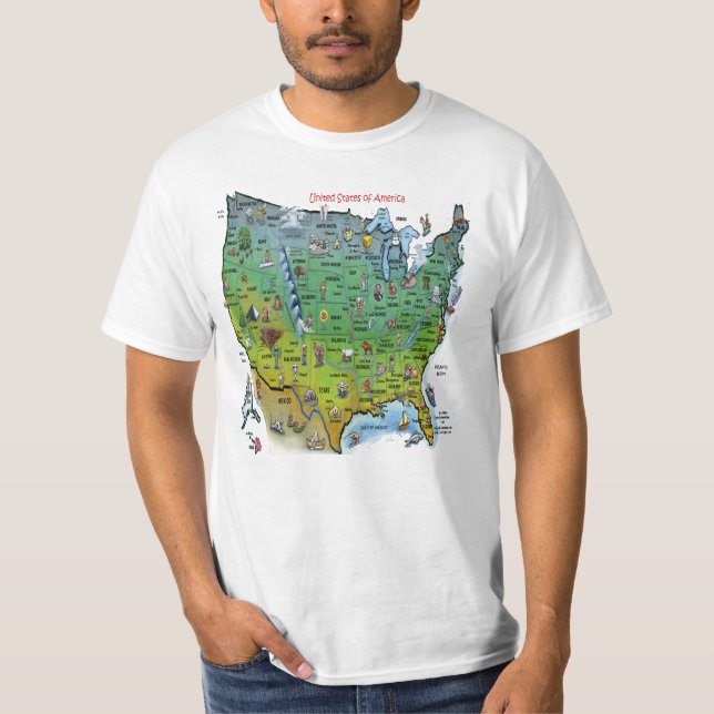 Camiseta Mapa de Personalizados de EE.UU. (Anverso)