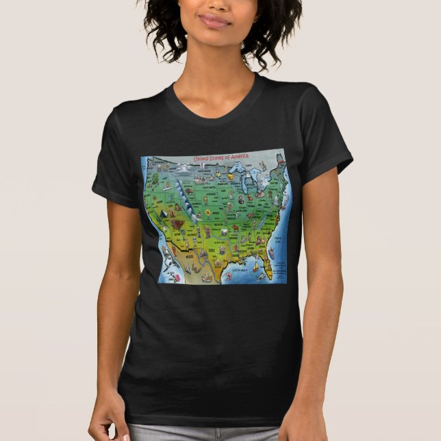 Camiseta Mapa de Personalizados de EE.UU. (Anverso)