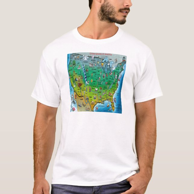 Camiseta Mapa de Personalizados de EE.UU. (Anverso)